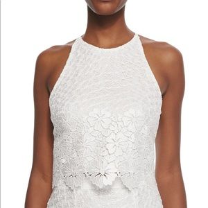 Alice + Olivia Samira Stretch Lace Crop Top